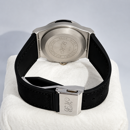Stylish Black Skeleton Chronograph Watch for Men - Elevate Your Timekeeping