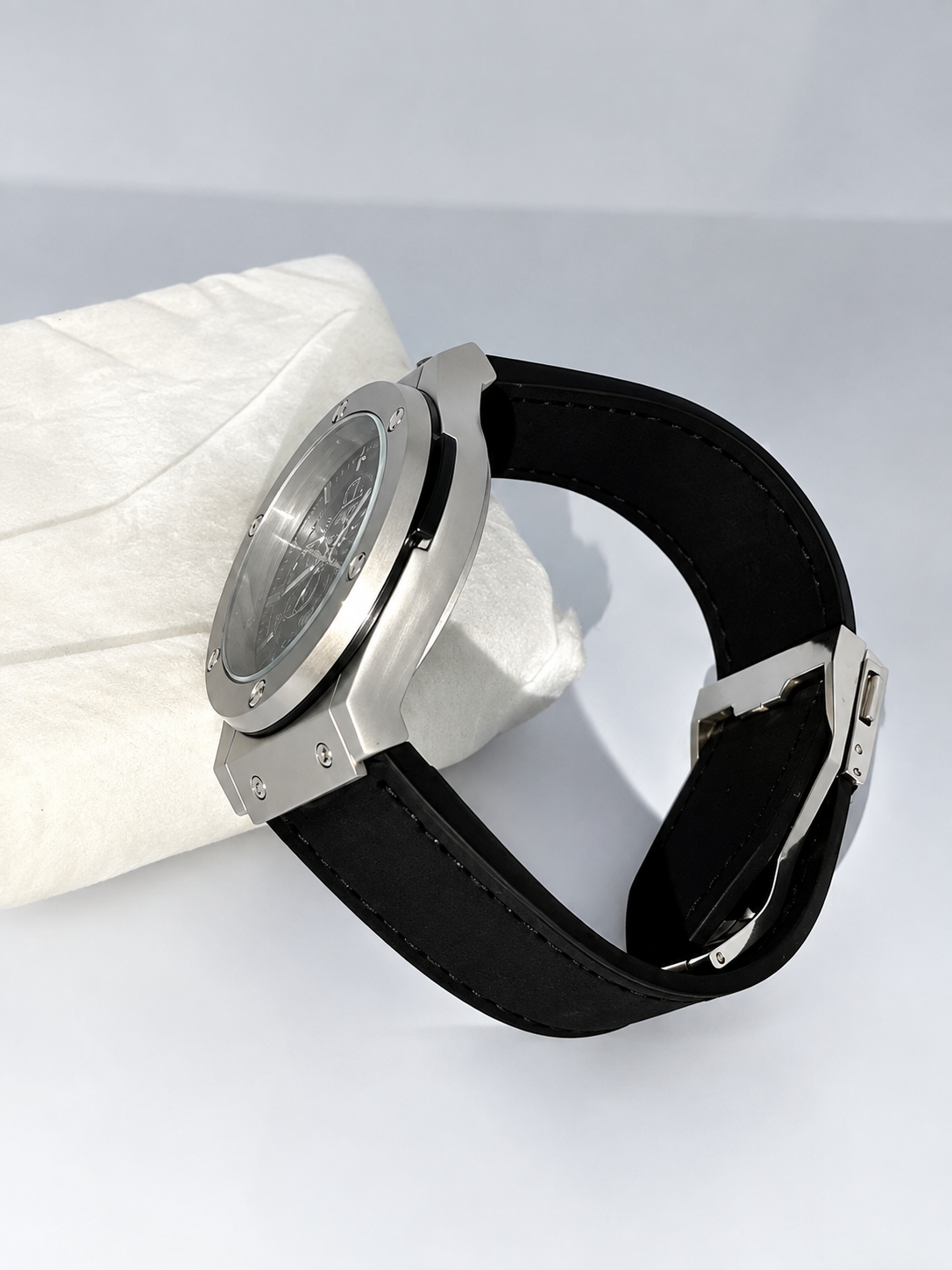 Stylish Black Skeleton Chronograph Watch for Men - Elevate Your Timekeeping