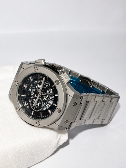 Elevate Your Style with Our Stainless Steel Blue Chronograph Watch for Men