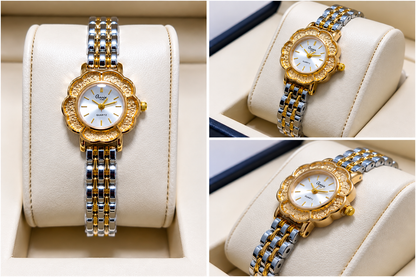 GOLD SCALLOPED BEZEL BRACELET WATCH – WOMEN'S