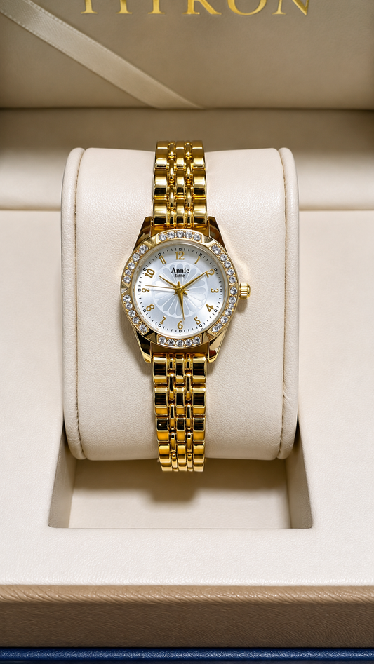 Gorgeous Gold Diamante Bracelet Watch – Elevate Your Style Effortlessly