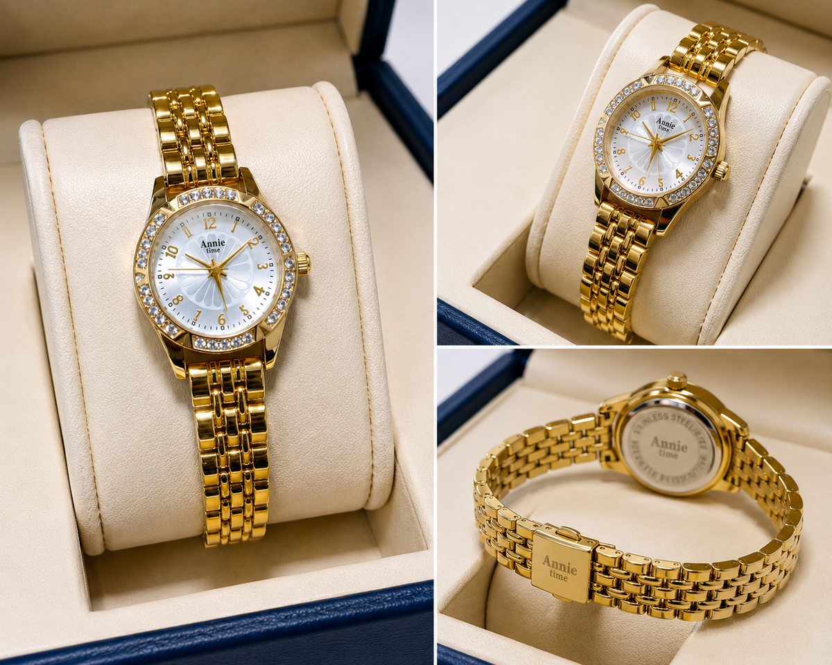 Gorgeous Gold Diamante Bracelet Watch – Elevate Your Style Effortlessly