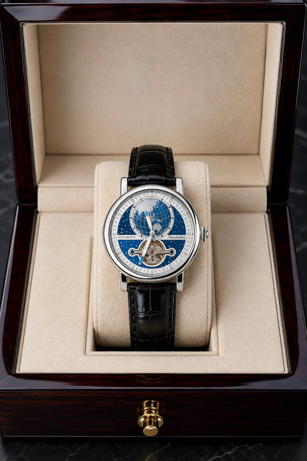 Elevate Your Style with the Denissologue Skeleton Automatic Rose Gold Moon Phase Watch