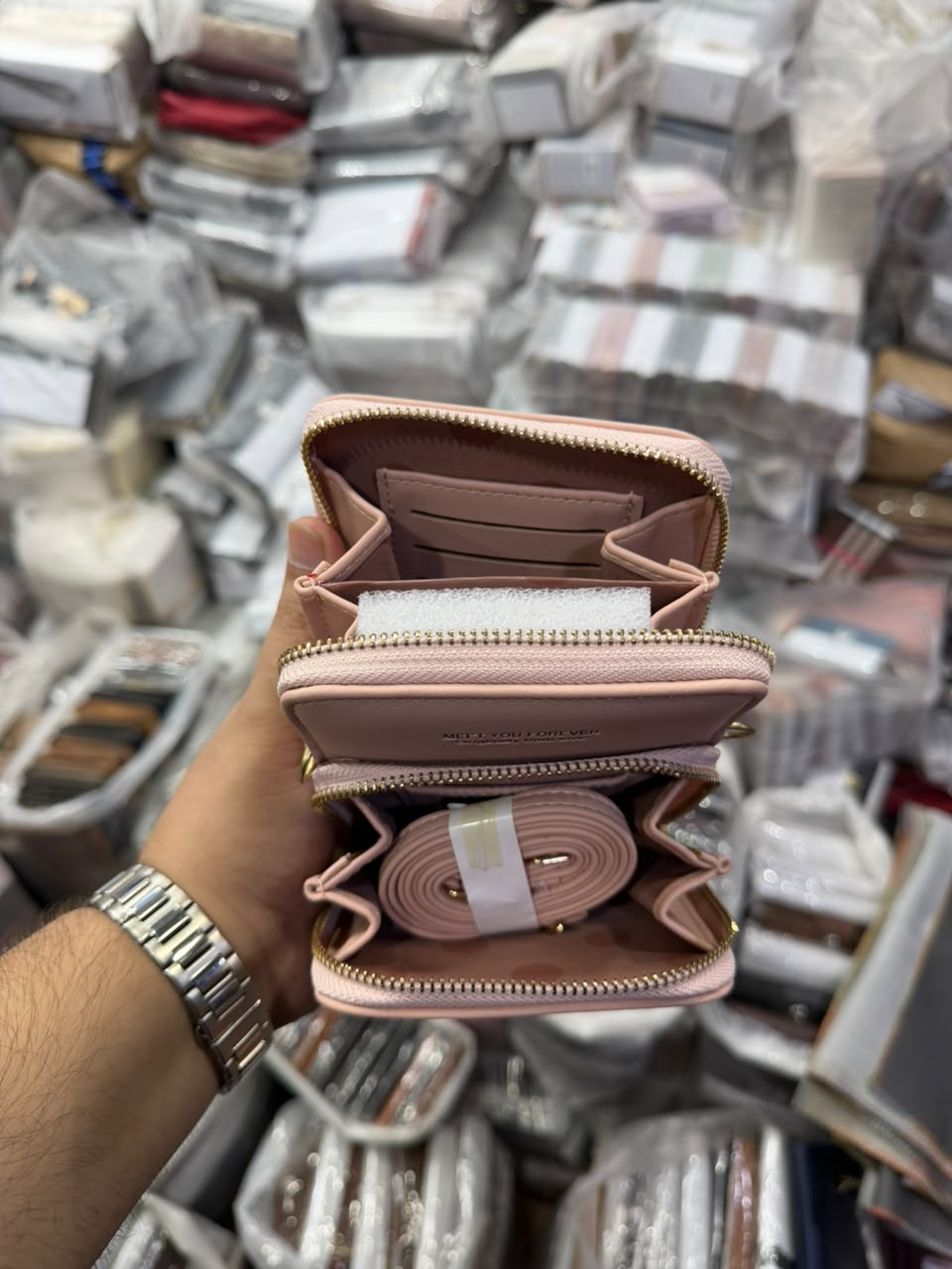 Meet You Forever Pink Wallet open zipper view