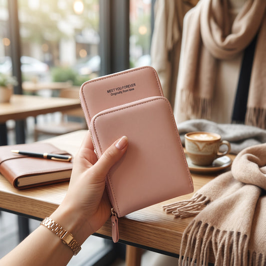 Meet You Forever Pink Crossbody Wallet lifestyle shot